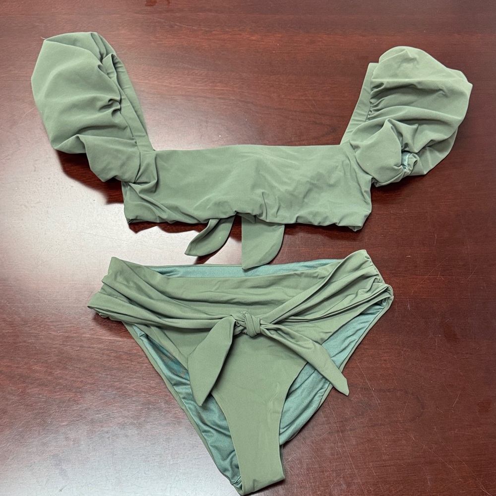 Agua Bendita Olive Bikini Top